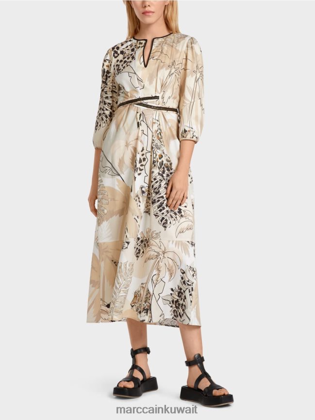 Marc Cain فستان بخصر إمبراطوري LVN0D686 ملابس الرمال العميقة