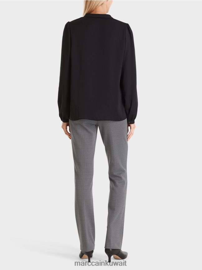 Marc Cain بلوزة بتفاصيل أنثوية LVN0D6863 ملابس أسود