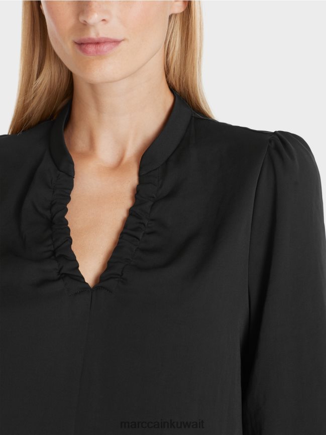 Marc Cain بلوزة بتفاصيل أنثوية LVN0D6863 ملابس أسود
