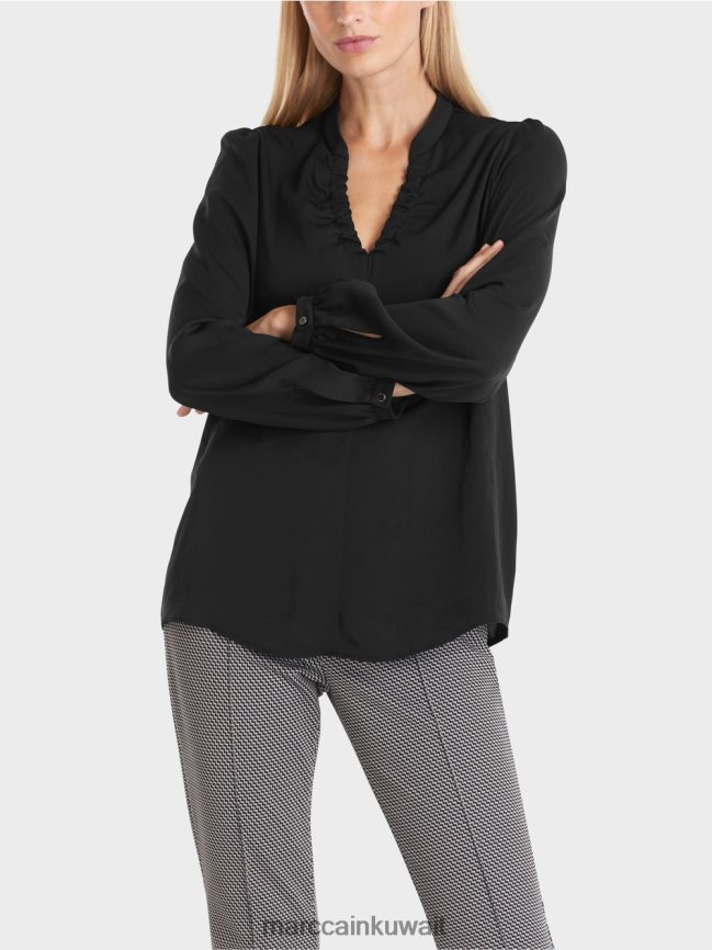 Marc Cain بلوزة بتفاصيل أنثوية LVN0D6863 ملابس أسود