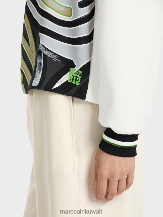 Marc Cain بلوزة رياضية تكنو جيرسي LVN0D6869 ملابس مسحوق ناعم أزرق