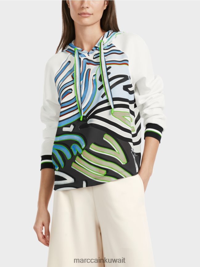 Marc Cain بلوزة رياضية تكنو جيرسي LVN0D6869 ملابس مسحوق ناعم أزرق