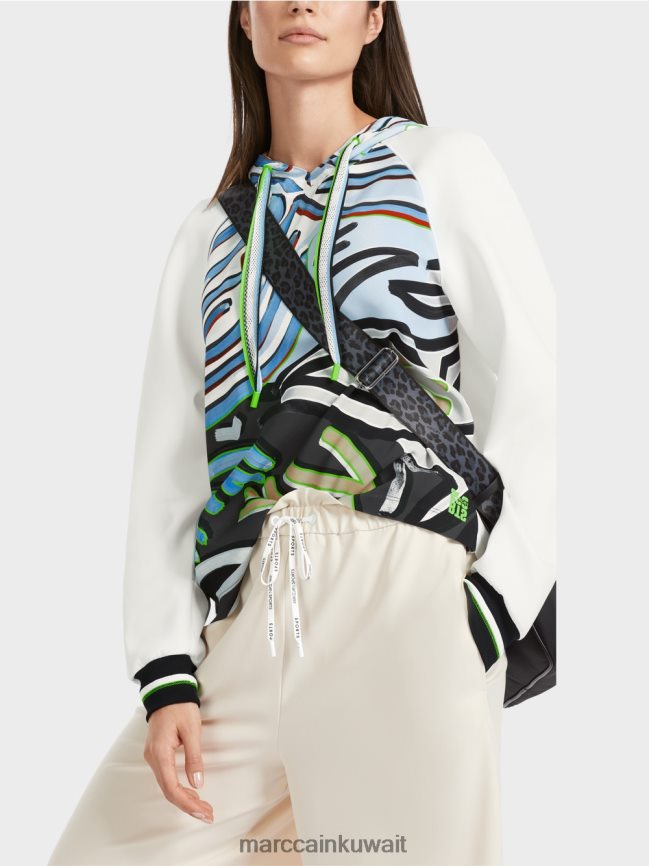 Marc Cain بلوزة رياضية تكنو جيرسي LVN0D6869 ملابس مسحوق ناعم أزرق