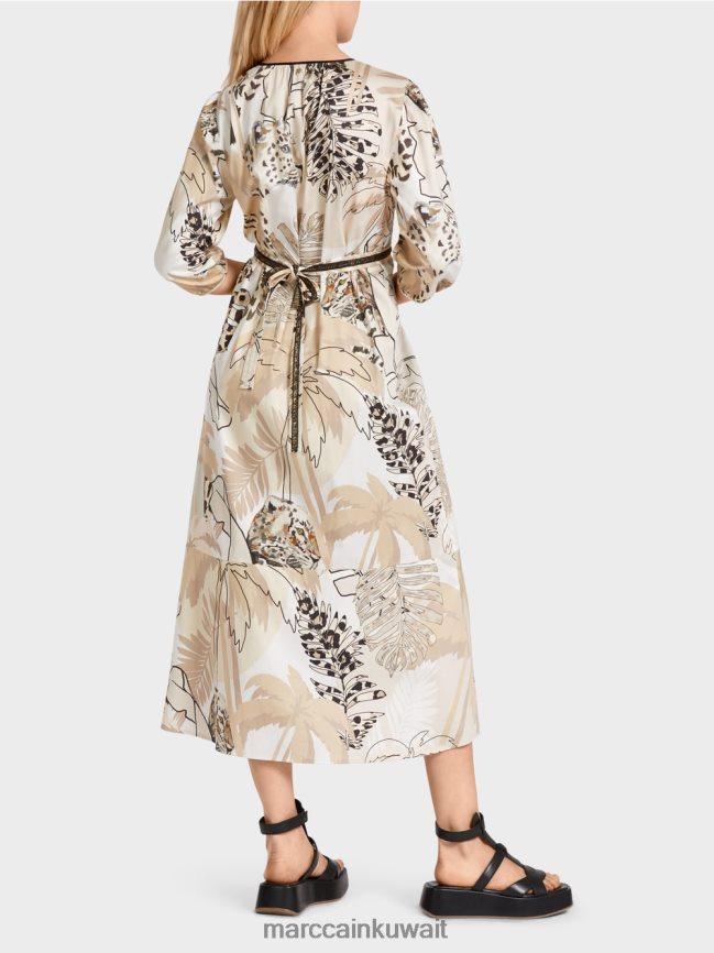 Marc Cain فستان بخصر إمبراطوري LVN0D686 ملابس الرمال العميقة
