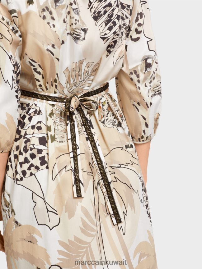 Marc Cain فستان بخصر إمبراطوري LVN0D686 ملابس الرمال العميقة