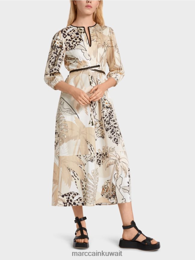 Marc Cain فستان بخصر إمبراطوري LVN0D686 ملابس الرمال العميقة