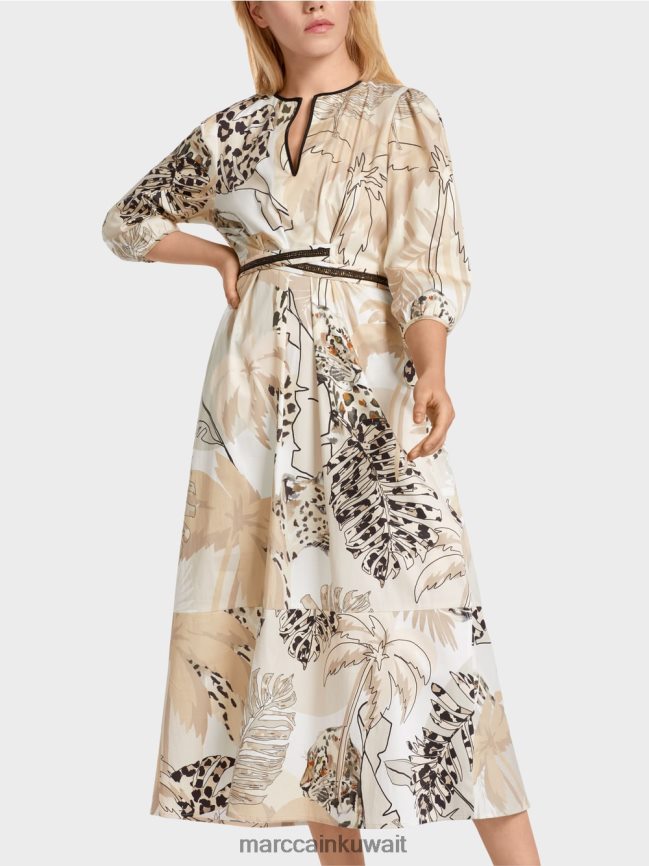 Marc Cain فستان بخصر إمبراطوري LVN0D686 ملابس الرمال العميقة