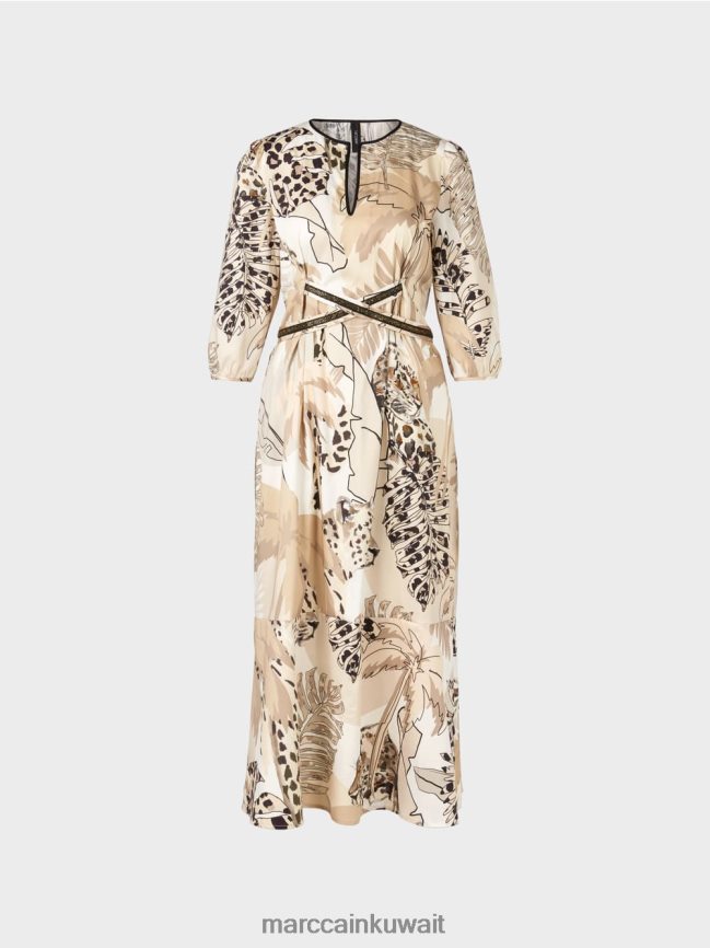 Marc Cain فستان بخصر إمبراطوري LVN0D686 ملابس الرمال العميقة