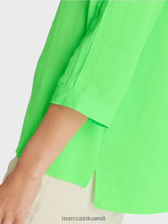 Marc Cain بلوزة متدفقة LVN0D6873 ملابس أخضر صادم مشرق