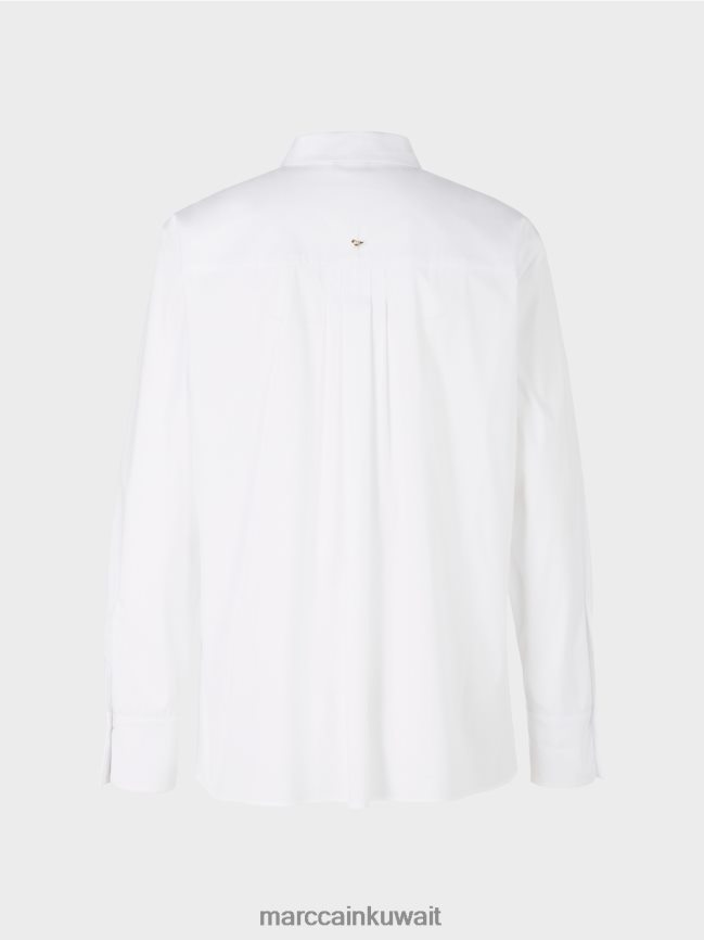 Marc Cain بلوزة قميص واسعة مع زين LVN0D6877 ملابس أبيض