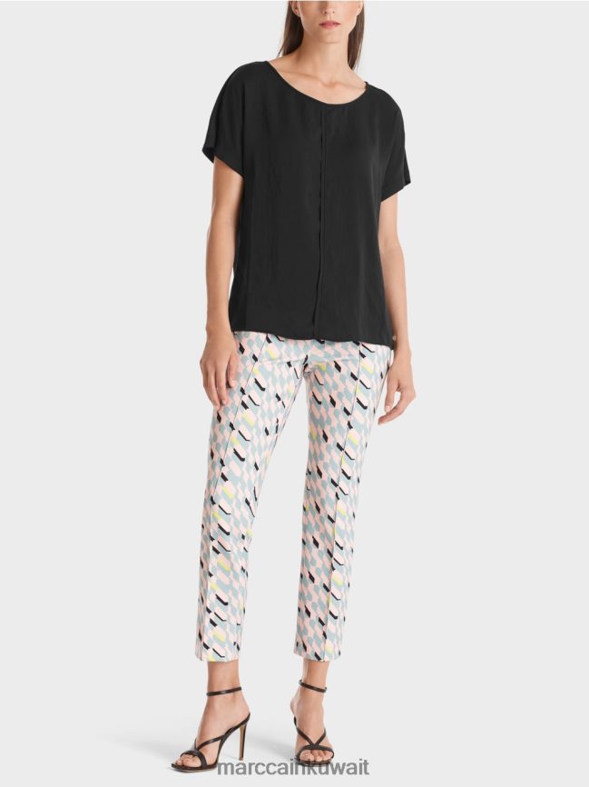 Marc Cain بلوزة نقية "إعادة التفكير معًا". LVN0D6887 ملابس أسود