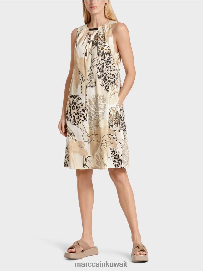 Marc Cain فستان غمد قصير مع طباعة الأزهار LVN0D689 ملابس الرمال العميقة