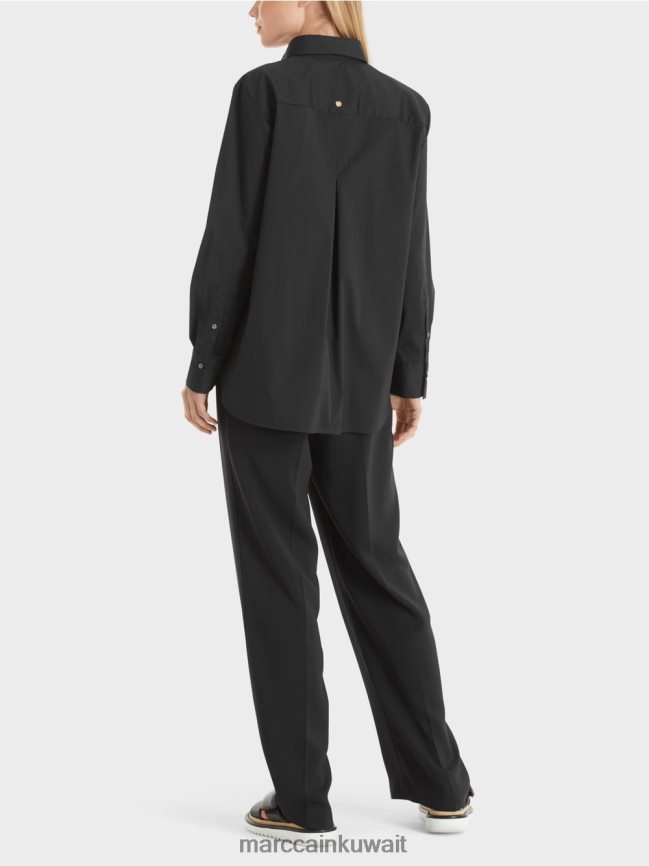 Marc Cain بلوزة قطن مطاطية LVN0D6893 ملابس أسود