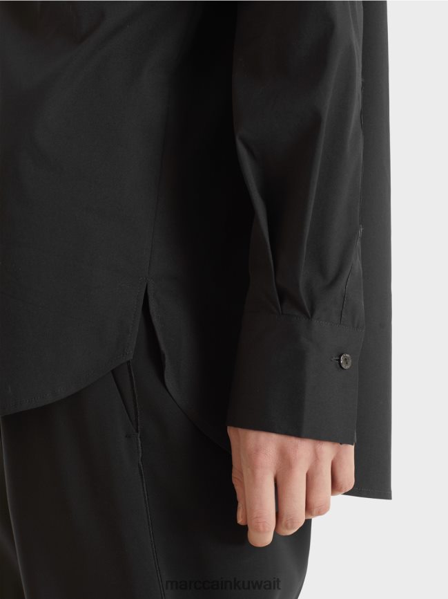 Marc Cain بلوزة قطن مطاطية LVN0D6893 ملابس أسود
