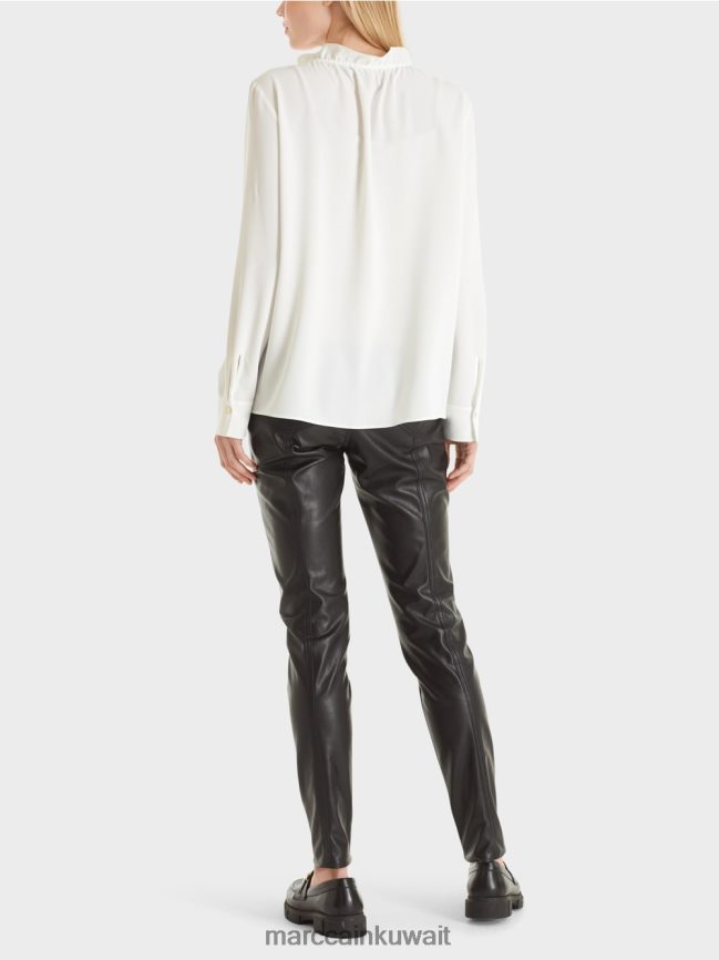 Marc Cain بلوزة متدفقة LVN0D6894 ملابس أبيض مصفر