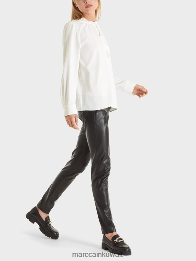 Marc Cain بلوزة متدفقة LVN0D6894 ملابس أبيض مصفر