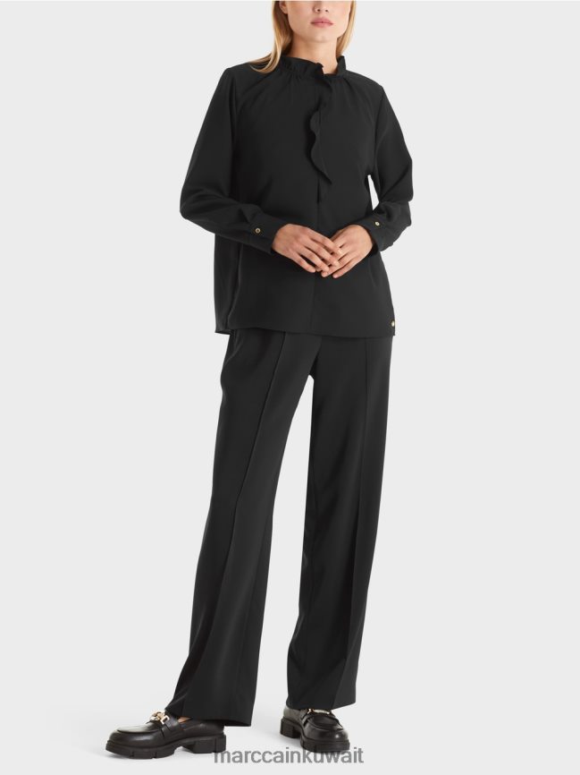 Marc Cain بلوزة متدفقة LVN0D6895 ملابس أسود