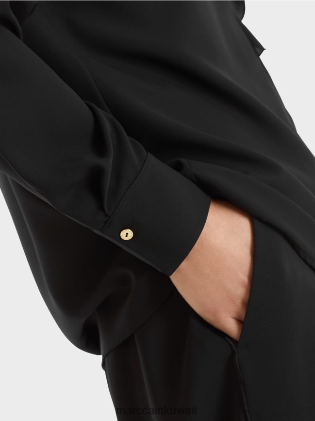 Marc Cain بلوزة متدفقة LVN0D6895 ملابس أسود