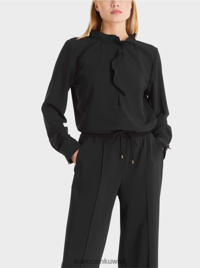 Marc Cain بلوزة متدفقة LVN0D6895 ملابس أسود