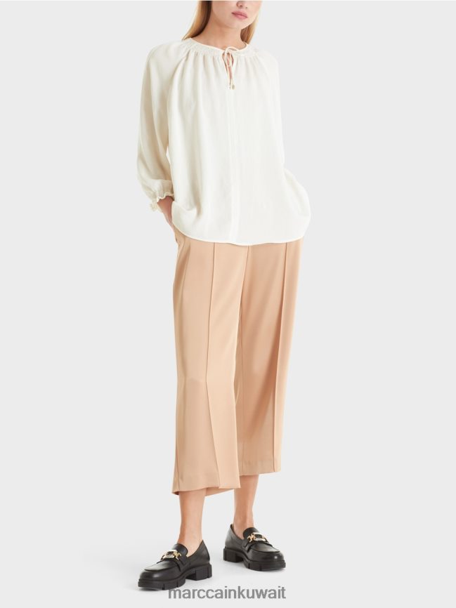 Marc Cain بلوزة "إعادة التفكير معًا" LVN0D6898 ملابس أبيض مصفر