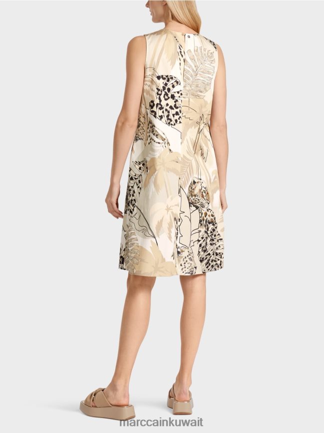 Marc Cain فستان غمد قصير مع طباعة الأزهار LVN0D689 ملابس الرمال العميقة