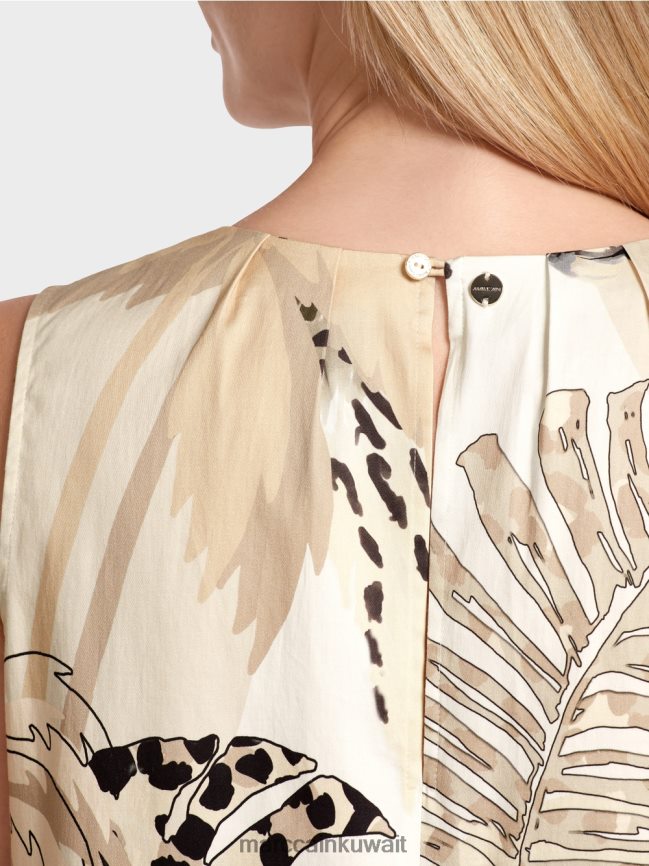 Marc Cain فستان غمد قصير مع طباعة الأزهار LVN0D689 ملابس الرمال العميقة