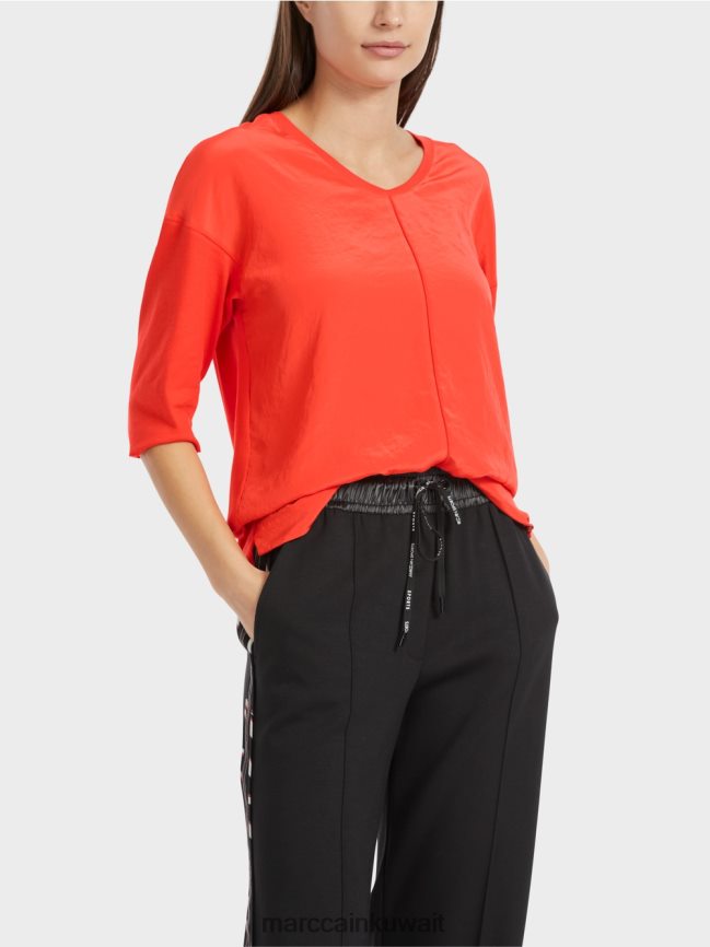 Marc Cain بلوزة مع مزيج المواد LVN0D6904 ملابس كامباري