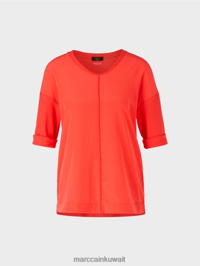Marc Cain بلوزة مع مزيج المواد LVN0D6904 ملابس كامباري