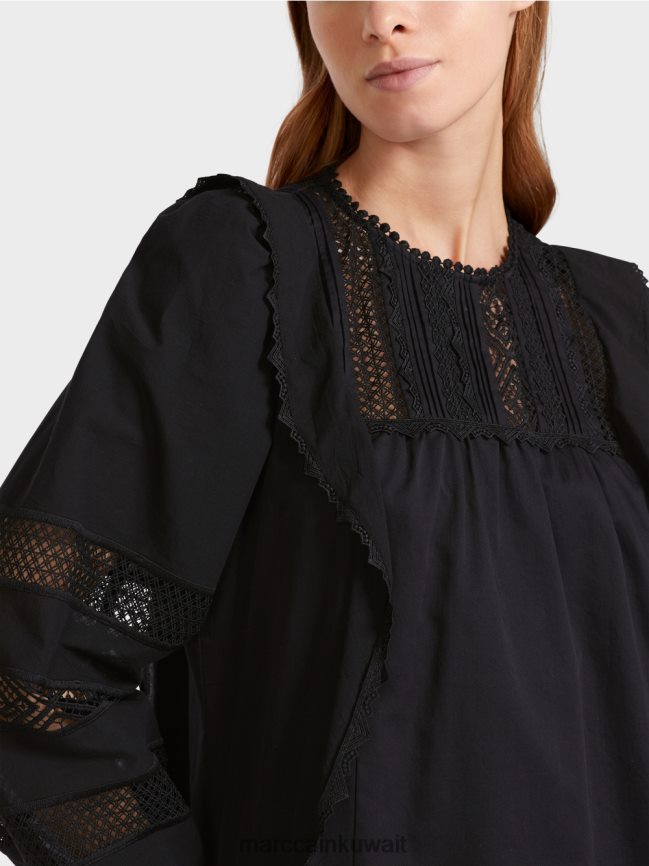 Marc Cain بلوزة مستوحاة من العرقية LVN0D6908 ملابس أسود