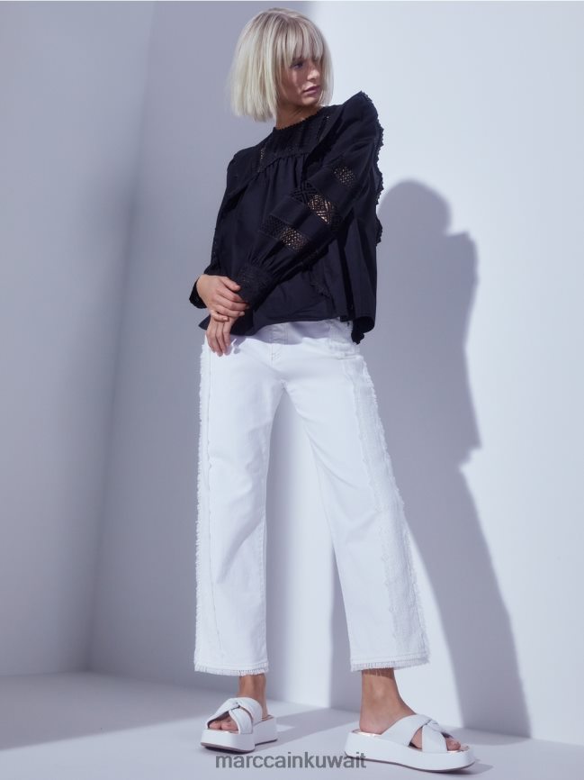 Marc Cain بلوزة مستوحاة من العرقية LVN0D6908 ملابس أسود