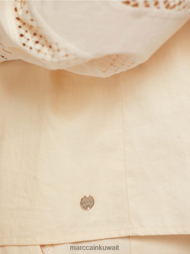 Marc Cain بلوزة مستوحاة من العرقية LVN0D6911 ملابس كريمة