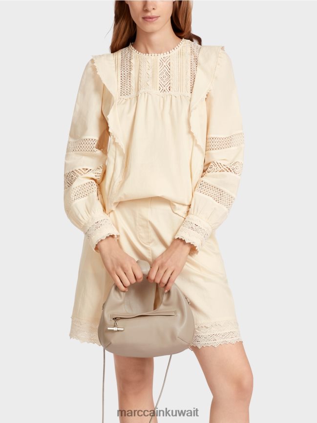 Marc Cain بلوزة مستوحاة من العرقية LVN0D6911 ملابس كريمة