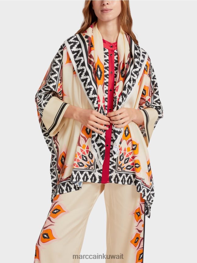 Marc Cain بلوزة بأسلوب المعطف LVN0D6914 ملابس أحمر عميق