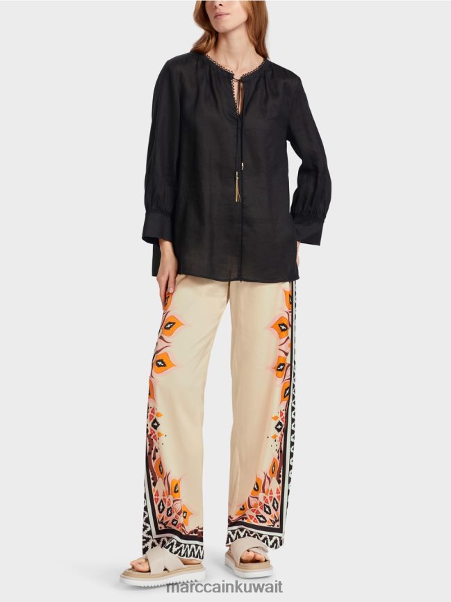 Marc Cain بلوزة في الرامي (العشب الصيني) LVN0D6915 ملابس أسود