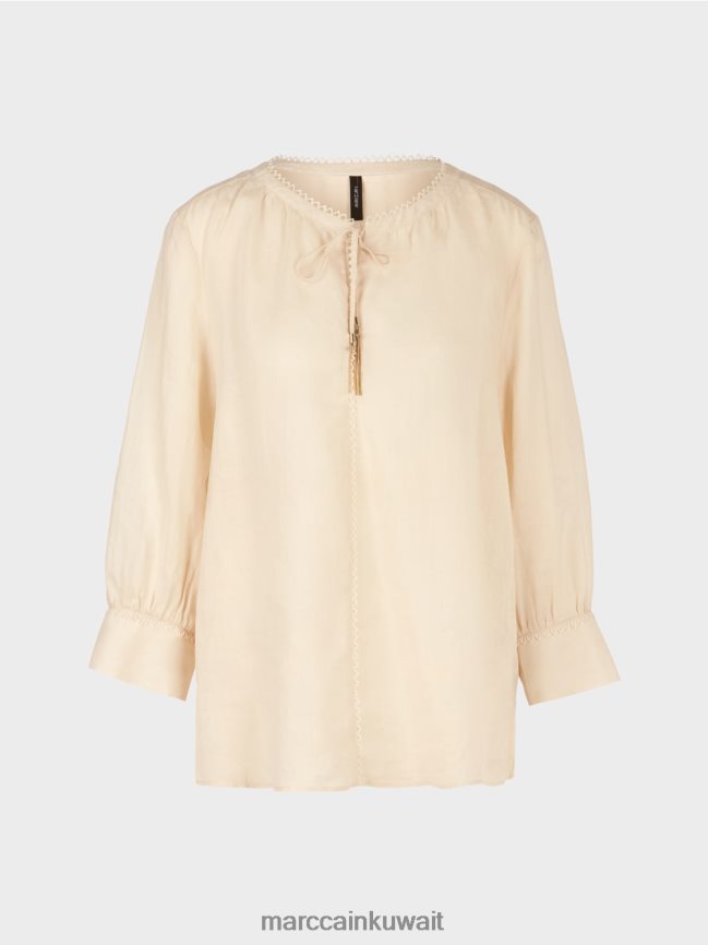 Marc Cain بلوزة في الرامي (العشب الصيني) LVN0D6916 ملابس كريمة