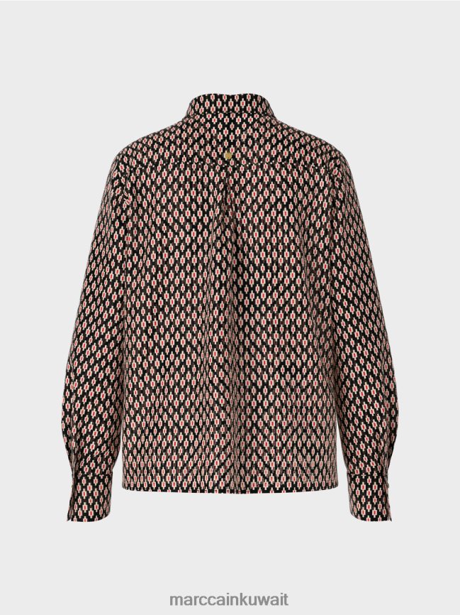 Marc Cain بلوزة من الفيسكوز مع طباعة كاملة LVN0D6920 ملابس أسود