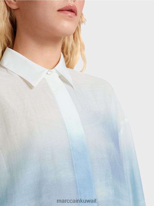 Marc Cain بلوزة أنيقة بمحتوى الحرير LVN0D6923 ملابس أزور