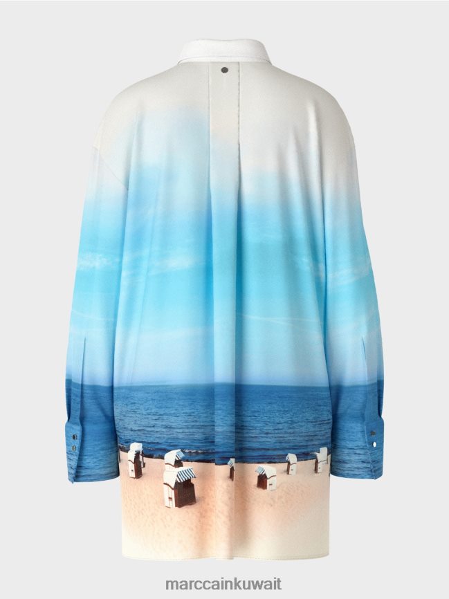 Marc Cain بلوزة أنيقة بمحتوى الحرير LVN0D6923 ملابس أزور