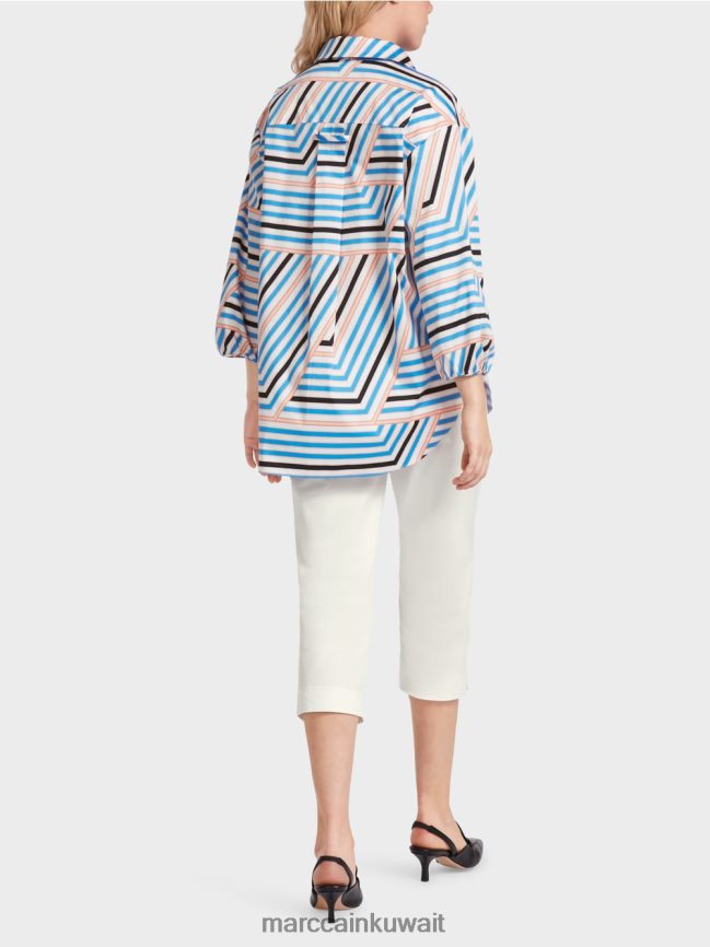 Marc Cain بلوزة مخططة مرحة LVN0D6924 ملابس أزور