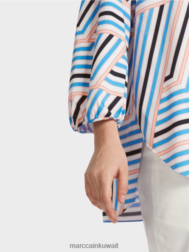 Marc Cain بلوزة مخططة مرحة LVN0D6924 ملابس أزور