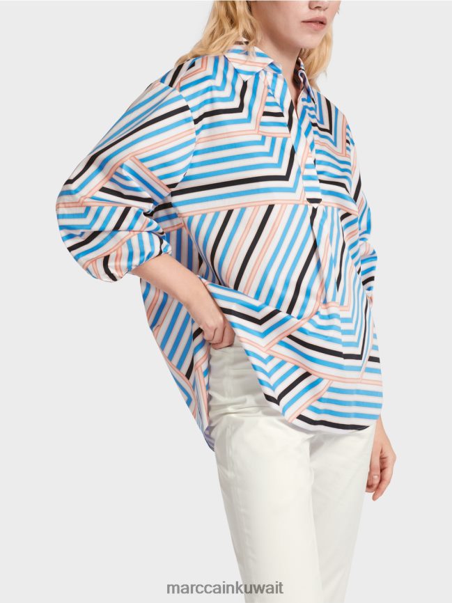 Marc Cain بلوزة مخططة مرحة LVN0D6924 ملابس أزور
