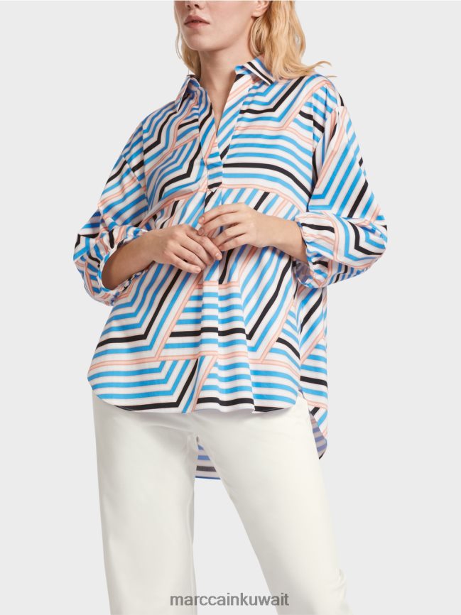 Marc Cain بلوزة مخططة مرحة LVN0D6924 ملابس أزور