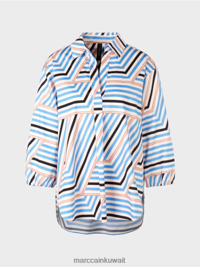 Marc Cain بلوزة مخططة مرحة LVN0D6924 ملابس أزور