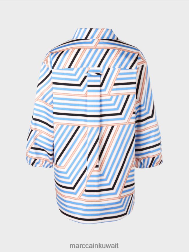 Marc Cain بلوزة مخططة مرحة LVN0D6924 ملابس أزور