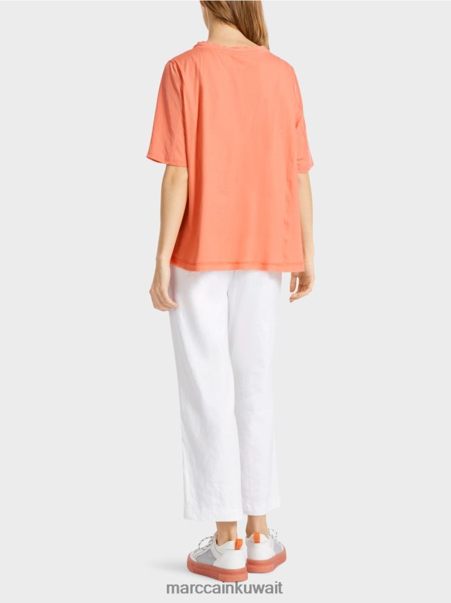 Marc Cain بلوزة على شكل بلوزة في مزيج من المواد LVN0D6936 ملابس الطين الخفيف