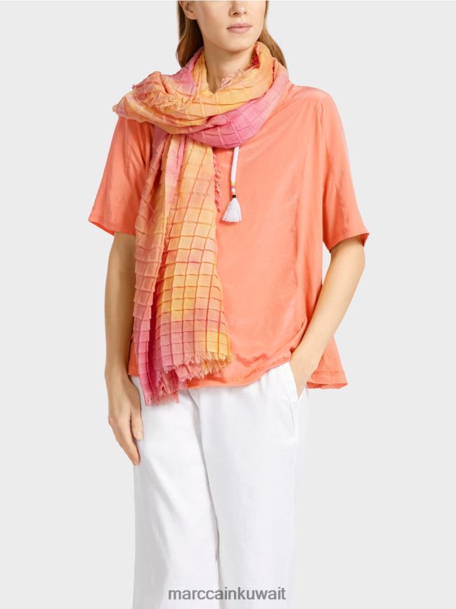 Marc Cain بلوزة على شكل بلوزة في مزيج من المواد LVN0D6936 ملابس الطين الخفيف