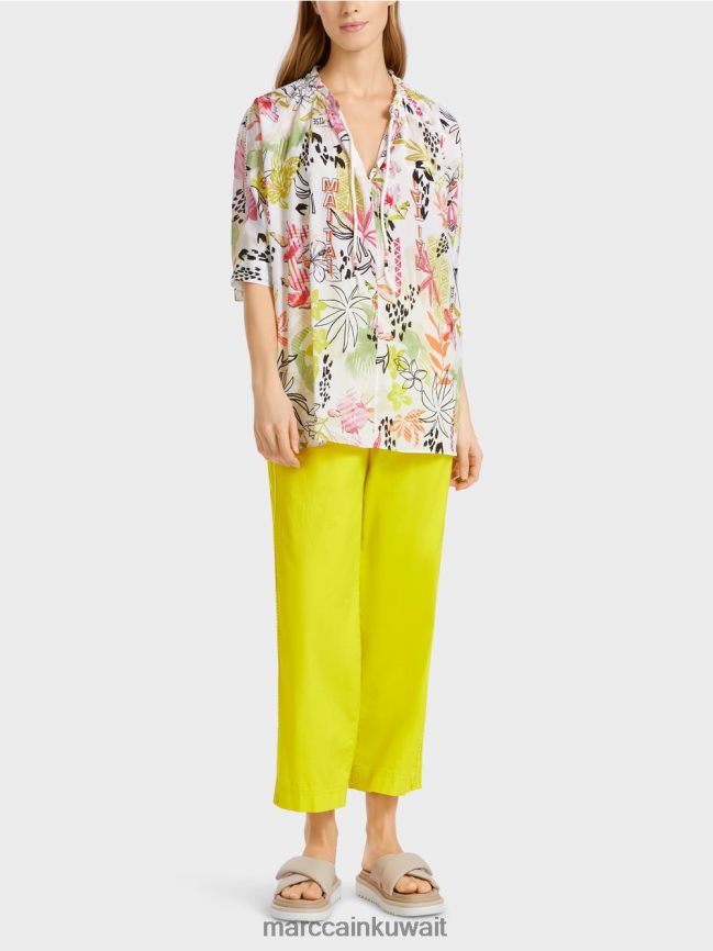 Marc Cain بلوزة مطبوعة بنمط زهور LVN0D6937 ملابس ليميد خفيف