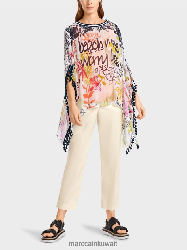 Marc Cain بلوزة مع الكريات LVN0D6941 ملابس ليميد خفيف