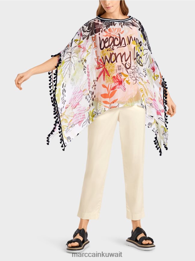 Marc Cain بلوزة مع الكريات LVN0D6941 ملابس ليميد خفيف