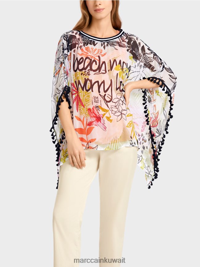Marc Cain بلوزة مع الكريات LVN0D6941 ملابس ليميد خفيف